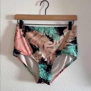 Kate Spade High Waisted feathered Swim Bottoms